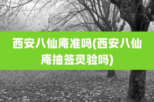 西安八仙庵准吗(西安八仙庵抽签灵验吗)