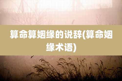 算命算姻缘的说辞(算命姻缘术语)