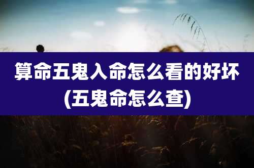 算命五鬼入命怎么看的好坏(五鬼命怎么查)