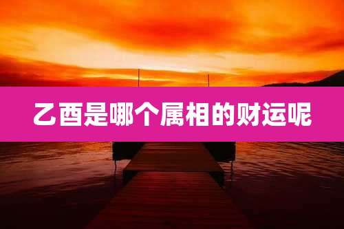 乙酉是哪个属相的财运呢