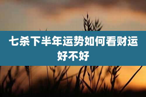 七杀下半年运势如何看财运好不好