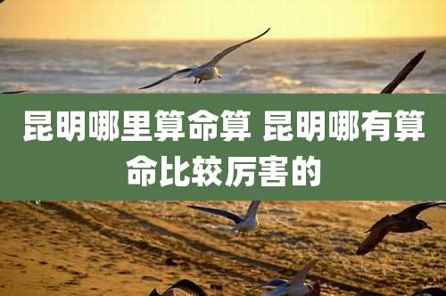 昆明哪里算命算 昆明哪有算命比较厉害的