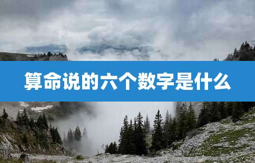 算命说的六个数字是什么