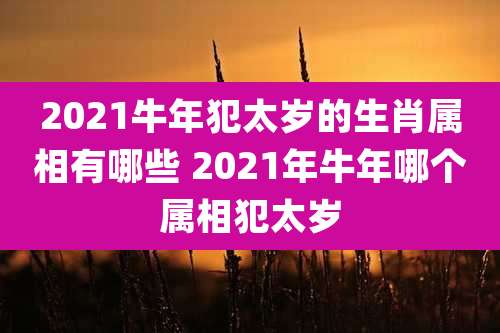 2021牛年犯太岁的生肖属相有哪些 2021年牛年哪个属相犯太岁
