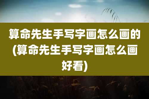 算命先生手写字画怎么画的(算命先生手写字画怎么画好看)