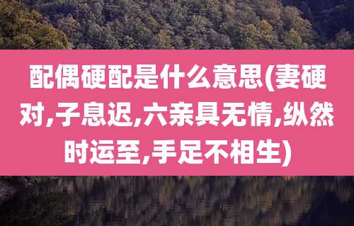 配偶硬配是什么意思(妻硬对,子息迟,六亲具无情,纵然时运至,手足不相生)