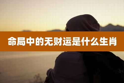 命局中的无财运是什么生肖