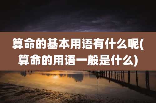 算命的基本用语有什么呢(算命的用语一般是什么)