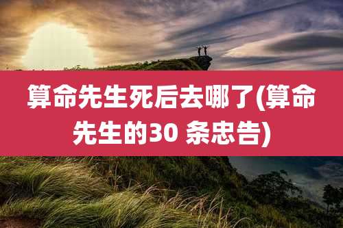算命先生死后去哪了(算命先生的30 条忠告)