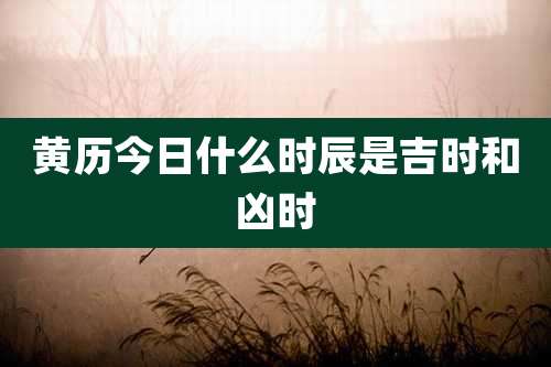 黄历今日什么时辰是吉时和凶时
