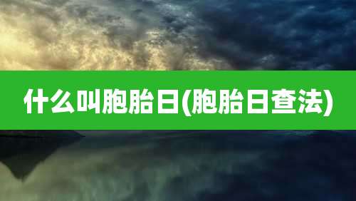 什么叫胞胎日(胞胎日查法)