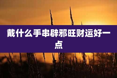 戴什么手串辟邪旺财运好一点