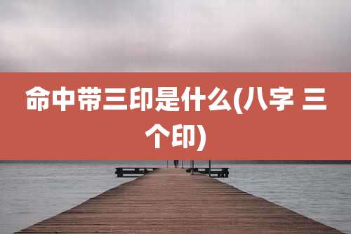 命中带三印是什么(八字 三个印)