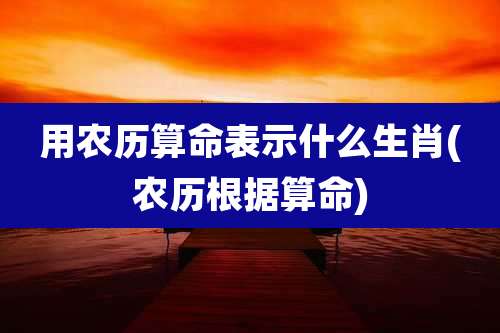 用农历算命表示什么生肖(农历根据算命)