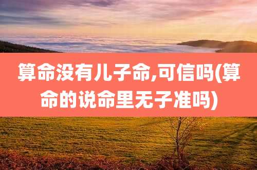 算命没有儿子命,可信吗(算命的说命里无子准吗)