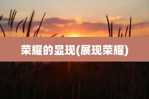 荣耀的显现(展现荣耀)