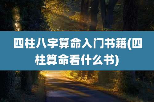 四柱八字算命入门书籍(四柱算命看什么书)