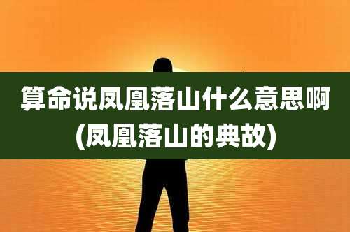 算命说凤凰落山什么意思啊(凤凰落山的典故)
