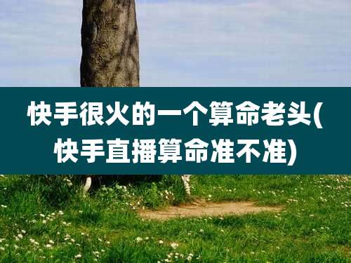 快手很火的一个算命老头(快手直播算命准不准)