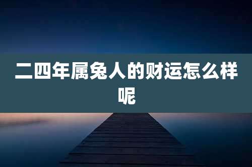 二四年属兔人的财运怎么样呢