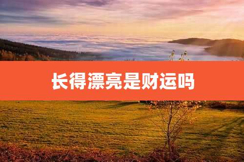 长得漂亮是财运吗