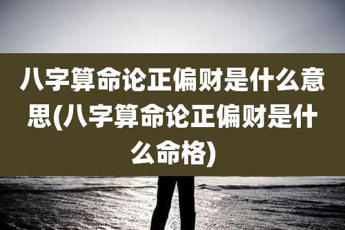 八字算命论正偏财是什么意思(八字算命论正偏财是什么命格)
