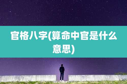 官格八字(算命中官是什么意思)