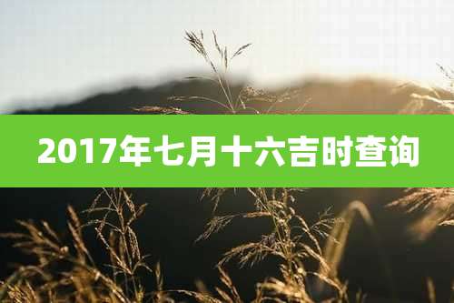 2017年七月十六吉时查询