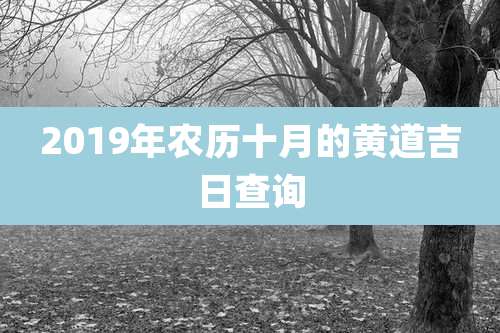 2019年农历十月的黄道吉日查询