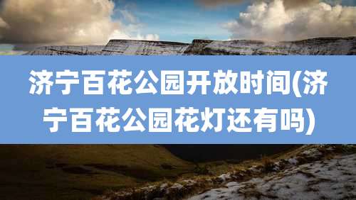 济宁百花公园开放时间(济宁百花公园花灯还有吗)