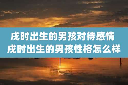 戌时出生的男孩对待感情 戌时出生的男孩性格怎么样