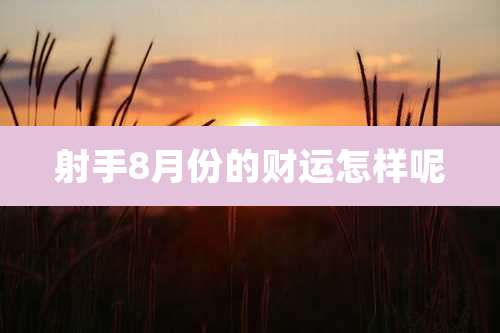 射手8月份的财运怎样呢