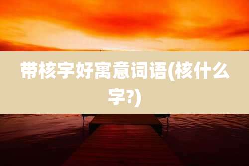 带核字好寓意词语(核什么字?)