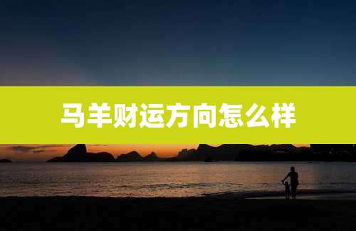 马羊财运方向怎么样