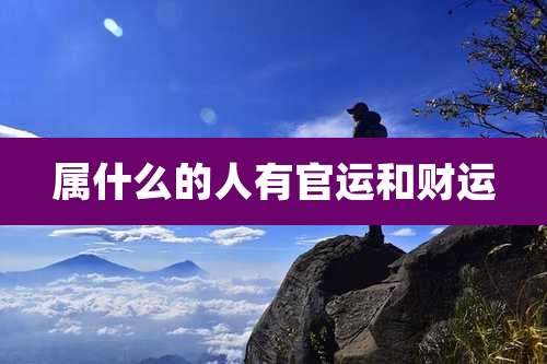 属什么的人有官运和财运