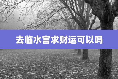 去临水宫求财运可以吗