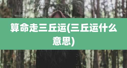 算命走三丘运(三丘运什么意思)