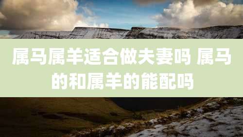 属马属羊适合做夫妻吗 属马的和属羊的能配吗