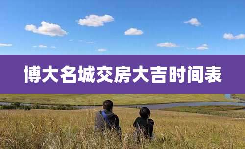 博大名城交房大吉时间表
