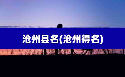 沧州县名(沧州得名)