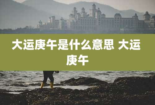 大运庚午是什么意思 大运 庚午