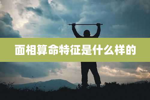 面相算命特征是什么样的