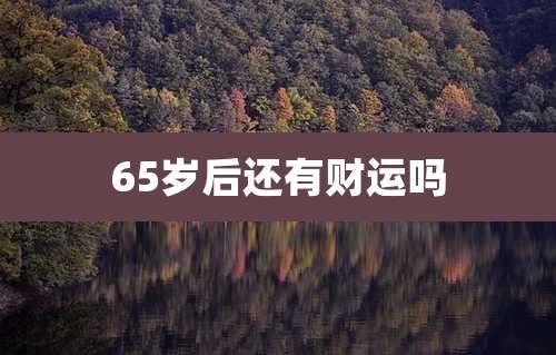 65岁后还有财运吗