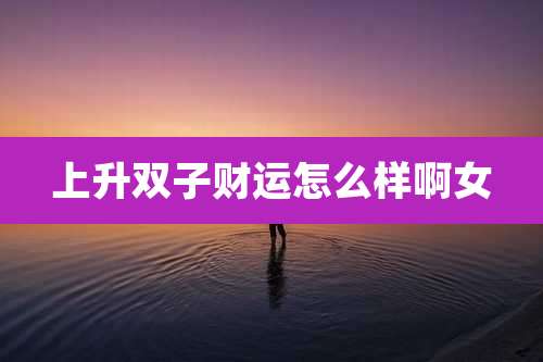上升双子财运怎么样啊女