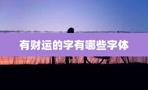 有财运的字有哪些字体