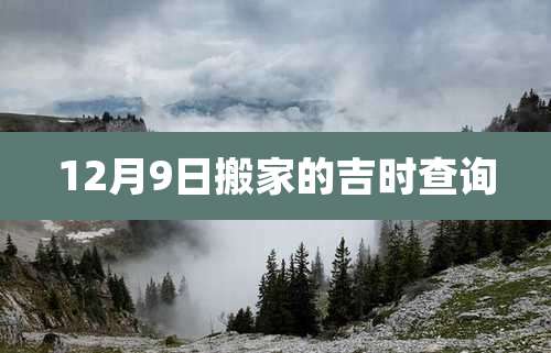 12月9日搬家的吉时查询