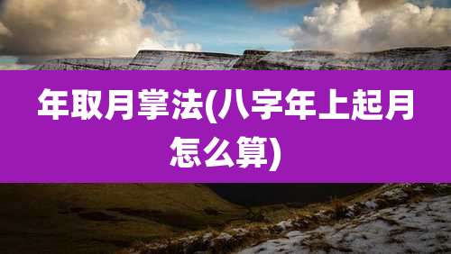 年取月掌法(八字年上起月怎么算)