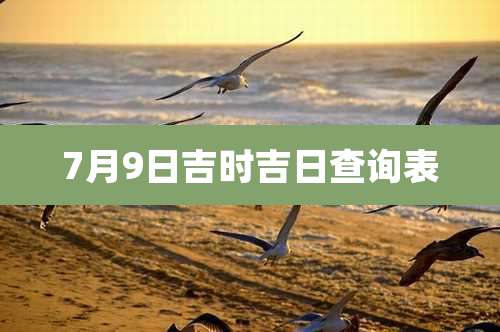 7月9日吉时吉日查询表
