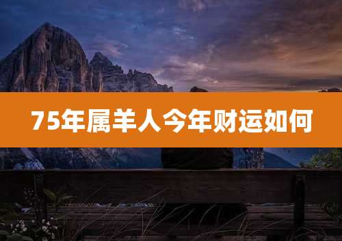 75年属羊人今年财运如何