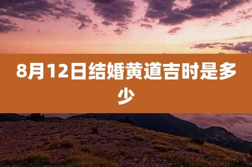 8月12日结婚黄道吉时是多少